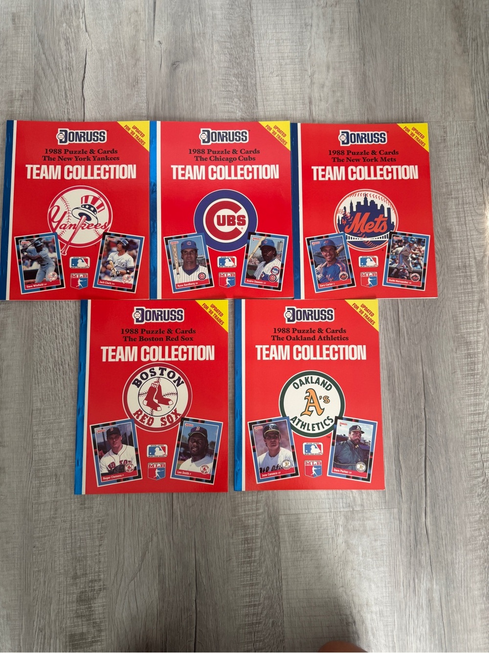 1988 Donruss Team Collection Puzzle & Cards – MLB Vintage (5 Books)